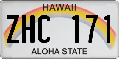 HI license plate ZHC171