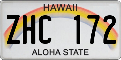 HI license plate ZHC172