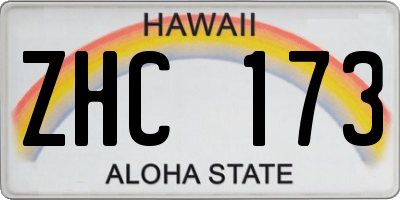 HI license plate ZHC173
