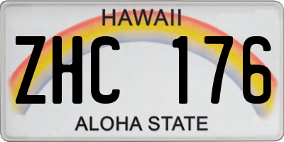 HI license plate ZHC176