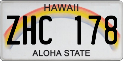 HI license plate ZHC178