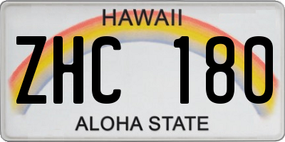 HI license plate ZHC180