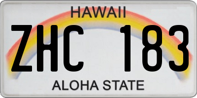 HI license plate ZHC183
