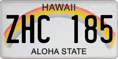 HI license plate ZHC185