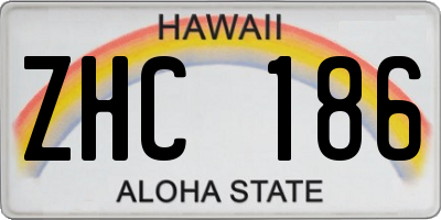 HI license plate ZHC186