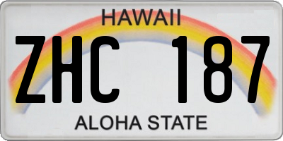 HI license plate ZHC187