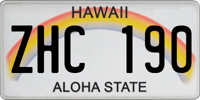 HI license plate ZHC190