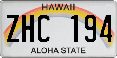 HI license plate ZHC194