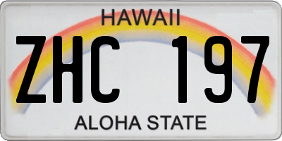 HI license plate ZHC197
