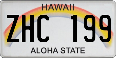 HI license plate ZHC199