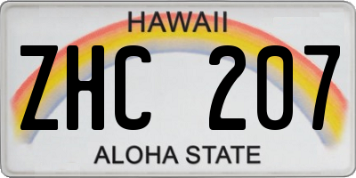 HI license plate ZHC207