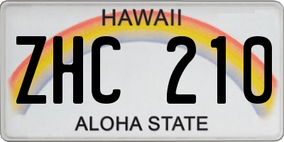 HI license plate ZHC210