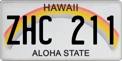 HI license plate ZHC211