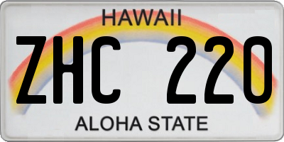 HI license plate ZHC220