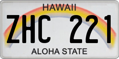 HI license plate ZHC221