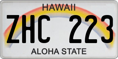 HI license plate ZHC223