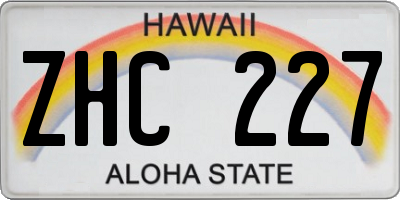 HI license plate ZHC227