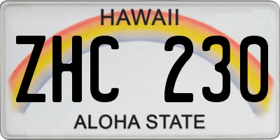 HI license plate ZHC230