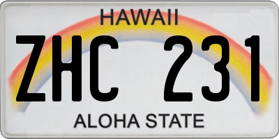 HI license plate ZHC231