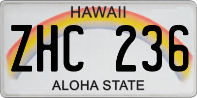 HI license plate ZHC236