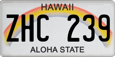 HI license plate ZHC239