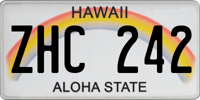 HI license plate ZHC242