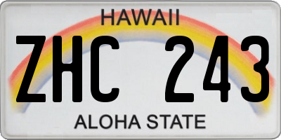 HI license plate ZHC243