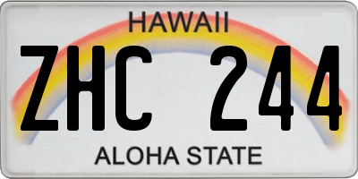 HI license plate ZHC244