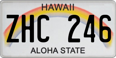 HI license plate ZHC246