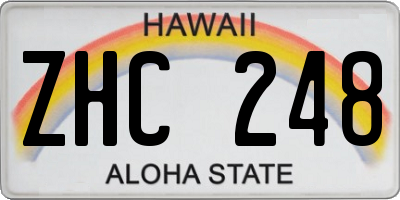 HI license plate ZHC248