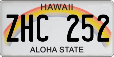 HI license plate ZHC252