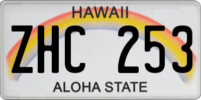 HI license plate ZHC253