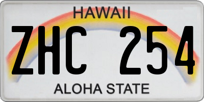 HI license plate ZHC254