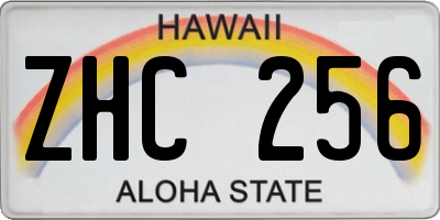 HI license plate ZHC256