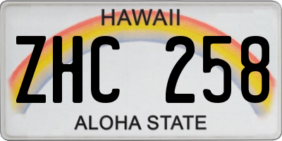 HI license plate ZHC258