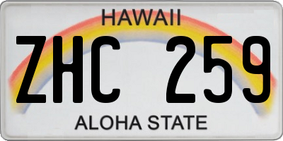 HI license plate ZHC259