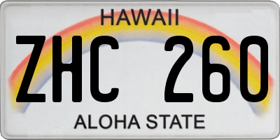 HI license plate ZHC260