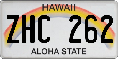 HI license plate ZHC262