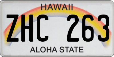 HI license plate ZHC263