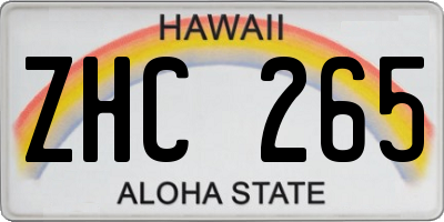 HI license plate ZHC265