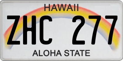 HI license plate ZHC277