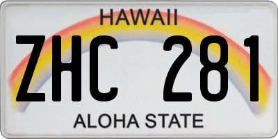 HI license plate ZHC281