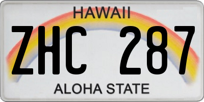 HI license plate ZHC287