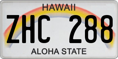 HI license plate ZHC288