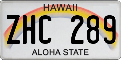 HI license plate ZHC289