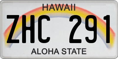 HI license plate ZHC291