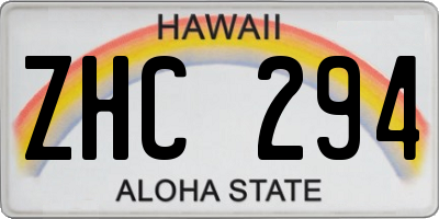 HI license plate ZHC294