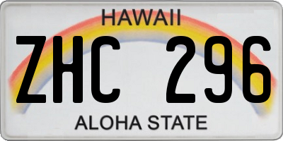 HI license plate ZHC296
