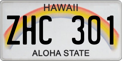 HI license plate ZHC301