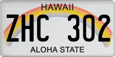 HI license plate ZHC302